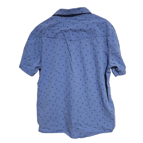 Lee Blue Button Up Shirt Mens Size XL Palm Tree Print Short Sleeve Cotton Casual - Picture 2 of 5